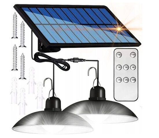  Sodo šviestuvas su saulės baterija ir pultu